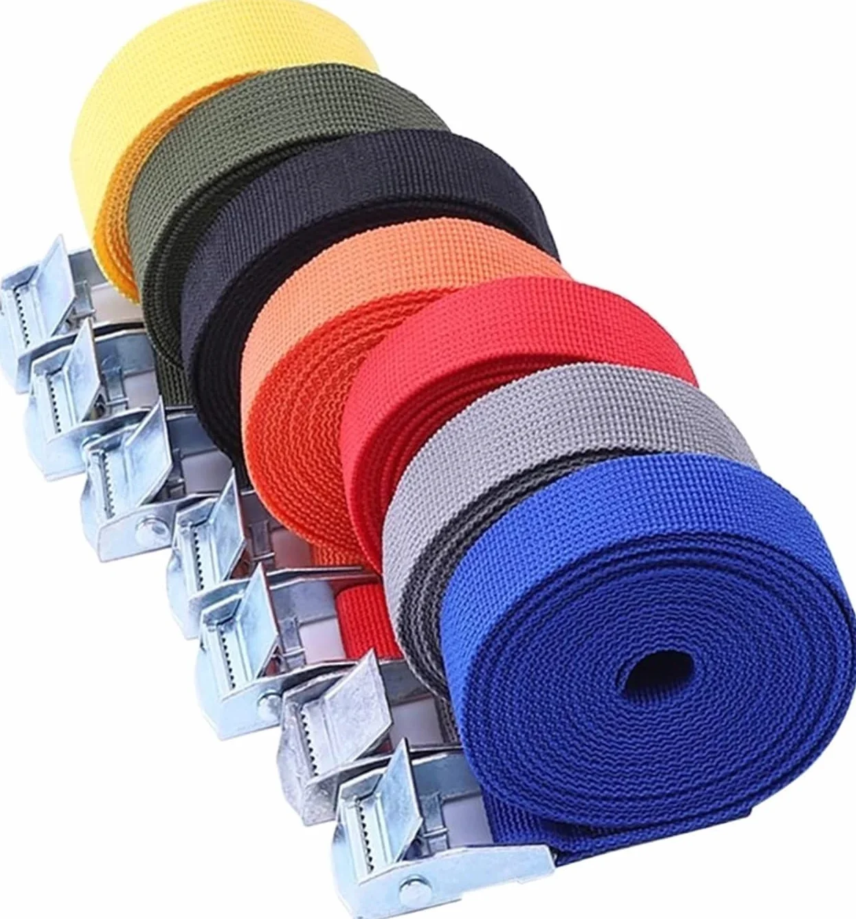 Cinghie di ancoraggio, Cinghie di ancoraggio, Cinghie di ancoraggio Cinghie di ancoraggio con fibbia da 2 metri Cinghie di carico for auto Moto Bici con fibbia in metallo Corda di traino Cintura a cri