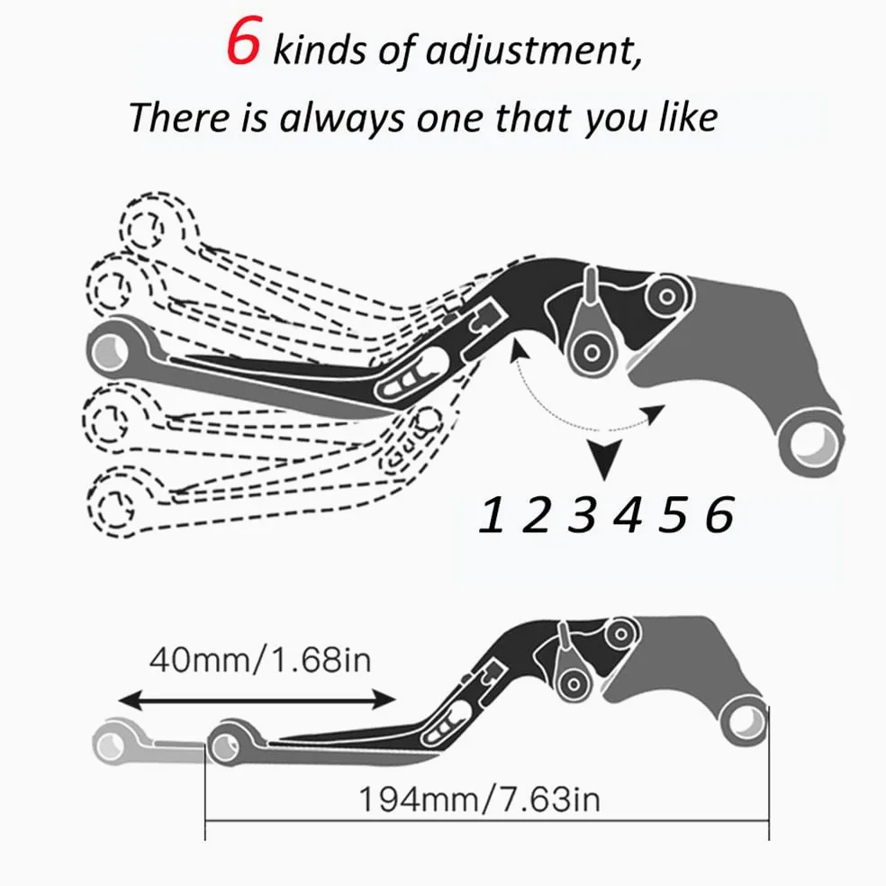 MT-03 2015-2020 Moto Leve Freno Frizione Set CNC Alluminio Regolabile Per MT03 MT-03 2015 2016 2017 2018 2019 2020 (Titanio/Nero)