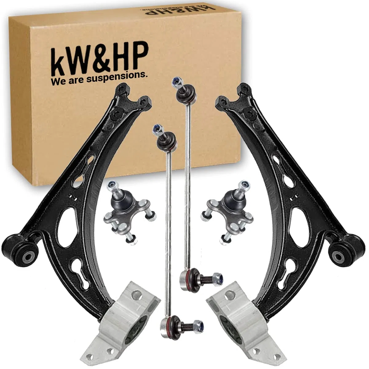 KIT 4PZ COPPIA BRACCETTI OSCILLANTI E BIELLETTE BARRA STABILIZZATRICE ANTERIORI DX/SX PER GOLF V 5, TOURAN, A3, ALTEA