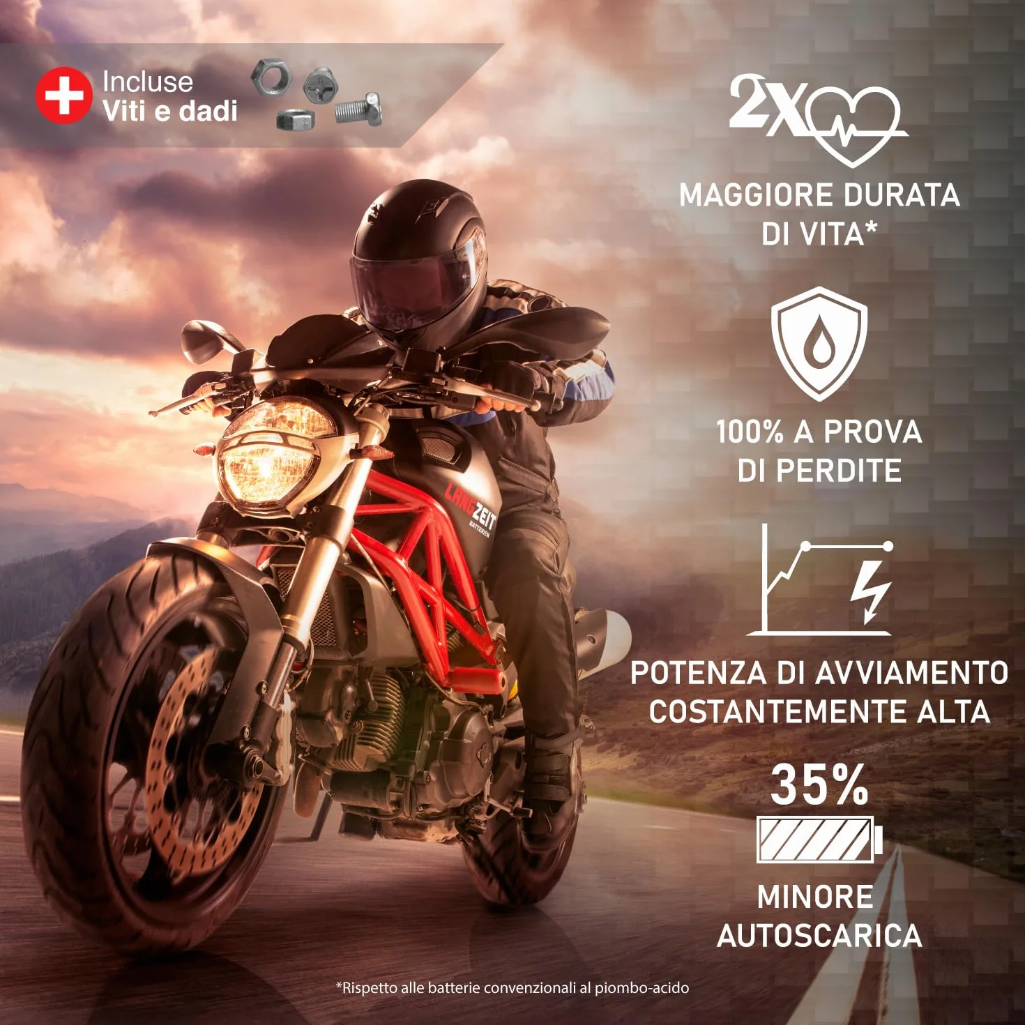 LANGZEIT 51913 batteria moto 12V 21Ah GEL G19 519013017 ABS 19Ah scooter senza manutenzione