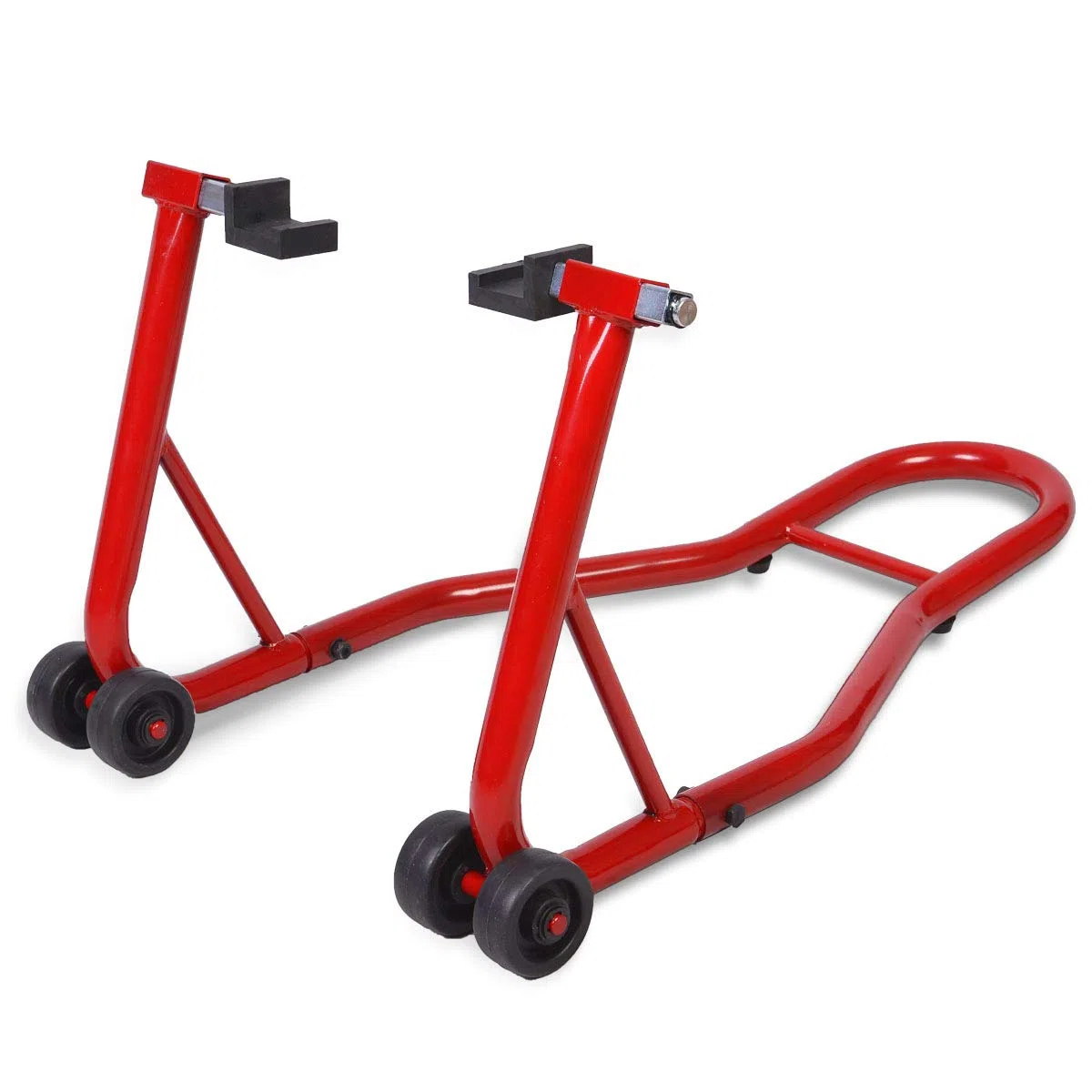 COSTWAY Cavalletto per Moto, Cavalletto Posteriore Moto Universale, Regolabile in Larghezza (rosso)