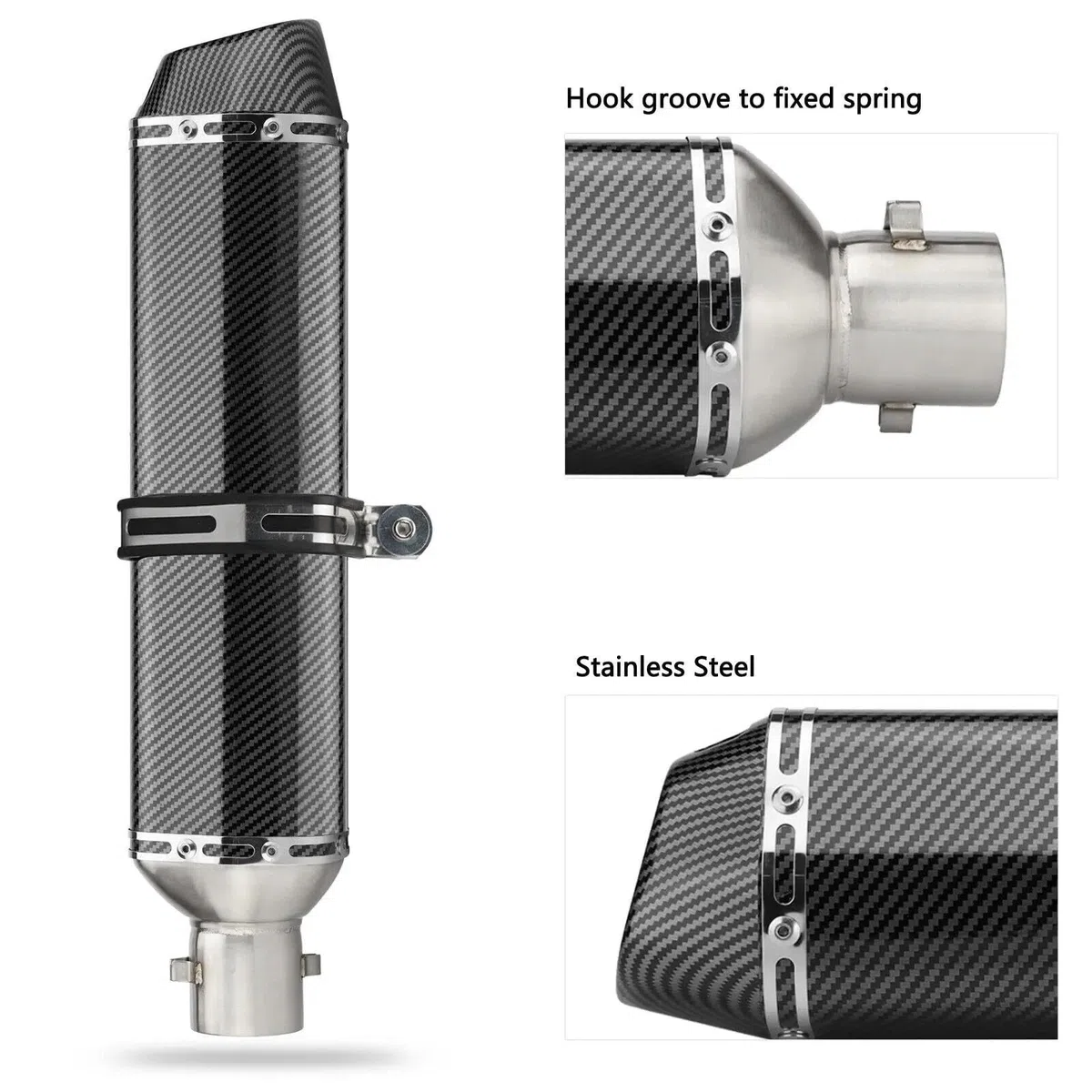 470 Millimetri di Scarico Moto Silenziatore Tubo Terminali di Scarico Tubo di Collegamento Marmitta Parti per Kawasaki per NINIA 650 Tmax 500 Tmax 530