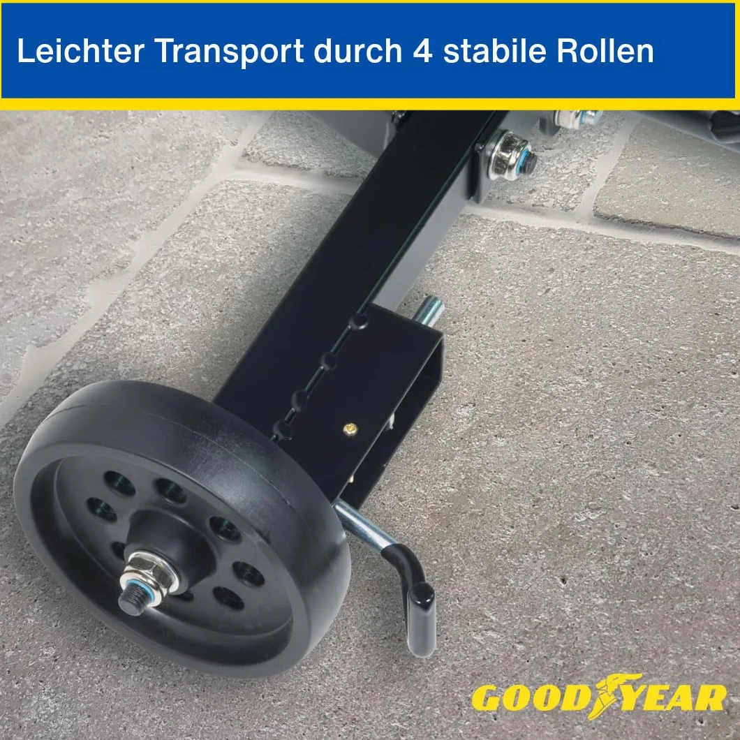 Goodyear Barrette per 4 Pneumatici, salvaspazio e Senza Contatto, con Custodia, Portata Fino a 100 kg, Colore: Nero