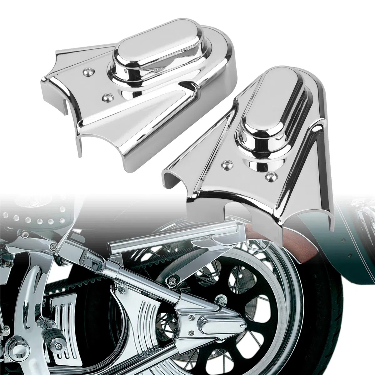 Coperchi phantom dell'asse posteriore cromati per Harley Softail Standard Heritage Night Train FXST FLST 1986-2007