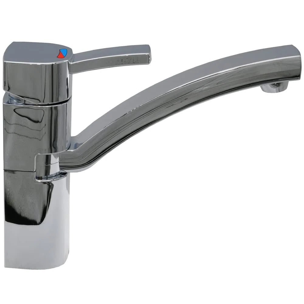 Miscelatore monocomando Capri per camper, roulotte, caravan, campeggio, barca, interruttore cromato