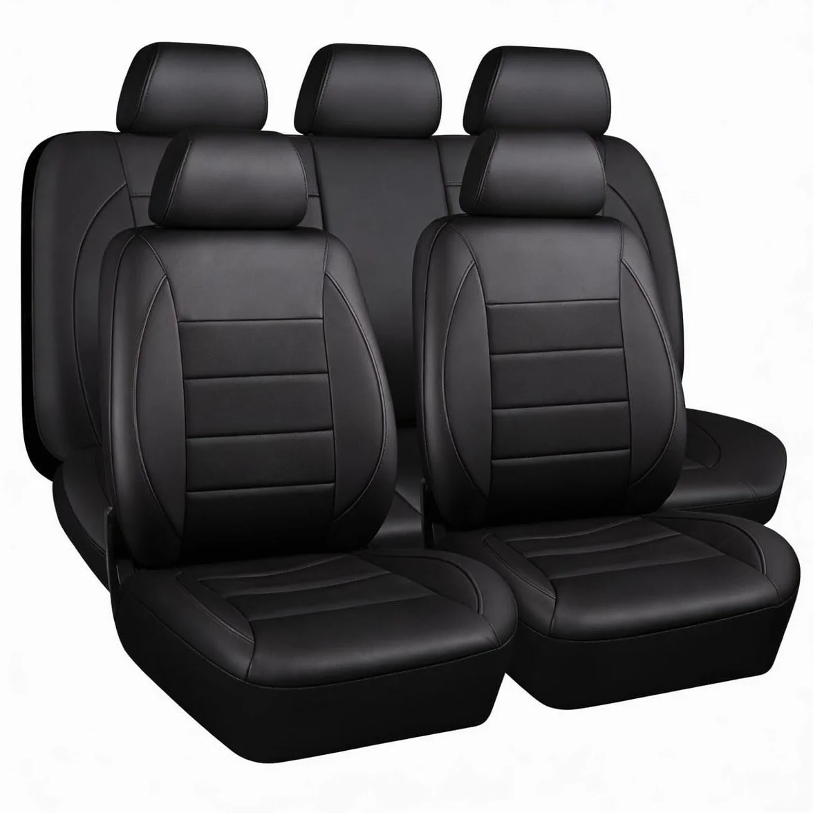 Generico Coprisedili Auto per Toyota Yaris Cross Hybrid 2021-2025, Set Completo di Coprisedili in Pelle PU per Sedili Anteriori e Posteriori, Compatibili con Airbag Col156