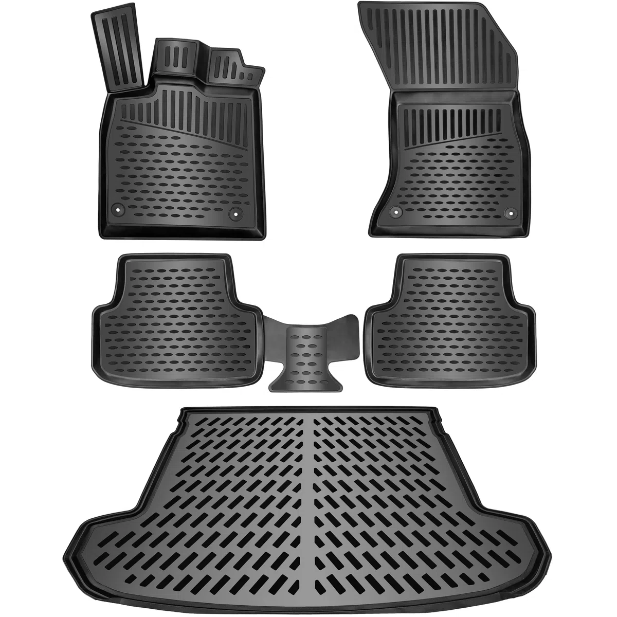 ELMASLINE 3D Tappetini Gomma e Vasca Baule per Hyundai Tucson III 2015-11/2021 (terza generazione TL/TLE) | Tappetini Auto | Vasca per il bagagliaio | Accessori auto