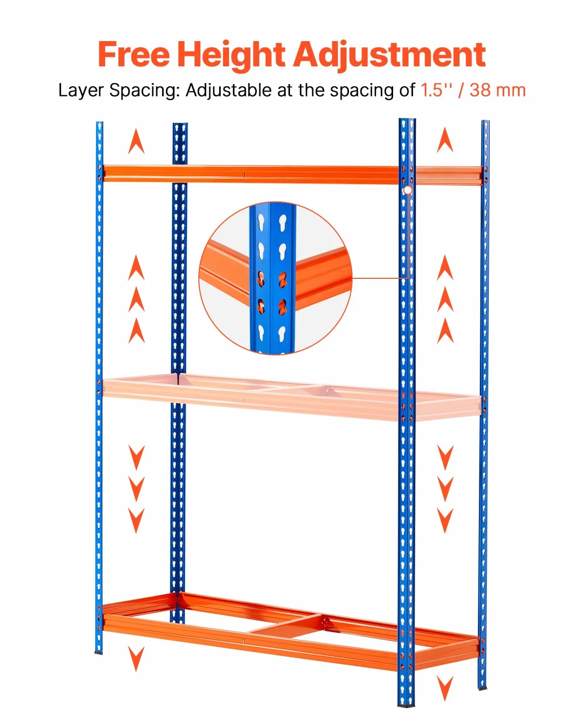 VEVOR Scaffale Porta Gomme Auto a 3 Ripiani, Fino a 18 Pneumatici Standard, Supporto Pneumatici per Impieghi Gravosi SPCC-SD con Spaziatura Regolabile per Garage e Officina, capacità di Carico 300 kg