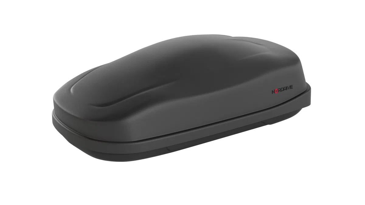 Nordrive N60045 Box 480, box da tetto auto in ABS, 480 litri - Nero goffrato