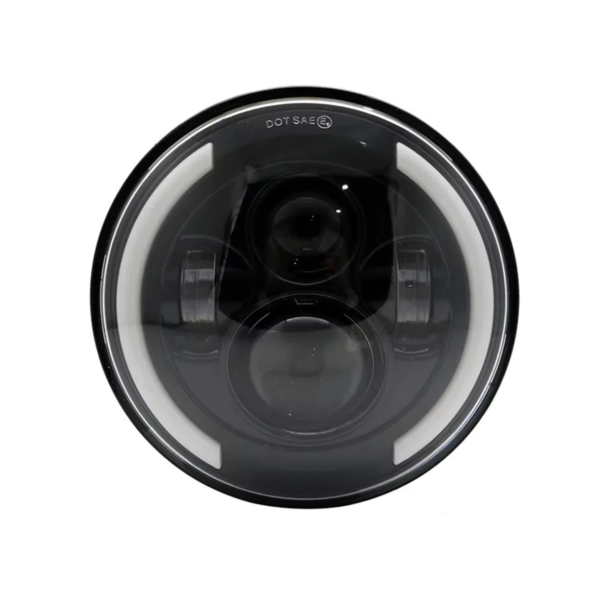Moto Faro Fanale Faro 7 Pollici Rotondo 4 Lampadine LED con Design Doppio Colore Angel Eye per Suzuki per Samurai SJ410 per Wrangler JK per Lada per Niva 4x4