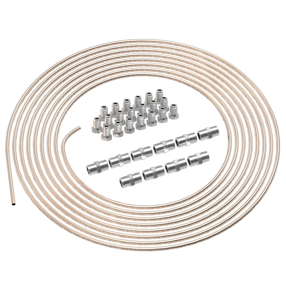 10m Tubo di Freno Ø 4,75 mm Rame-Nickel Kit + 20 raccordi maschi + 10 connettori M10 x 1 DIN 74 234 Set di Tubi di Cupronickel e Accessori dei Freni per Svasatura DIN F