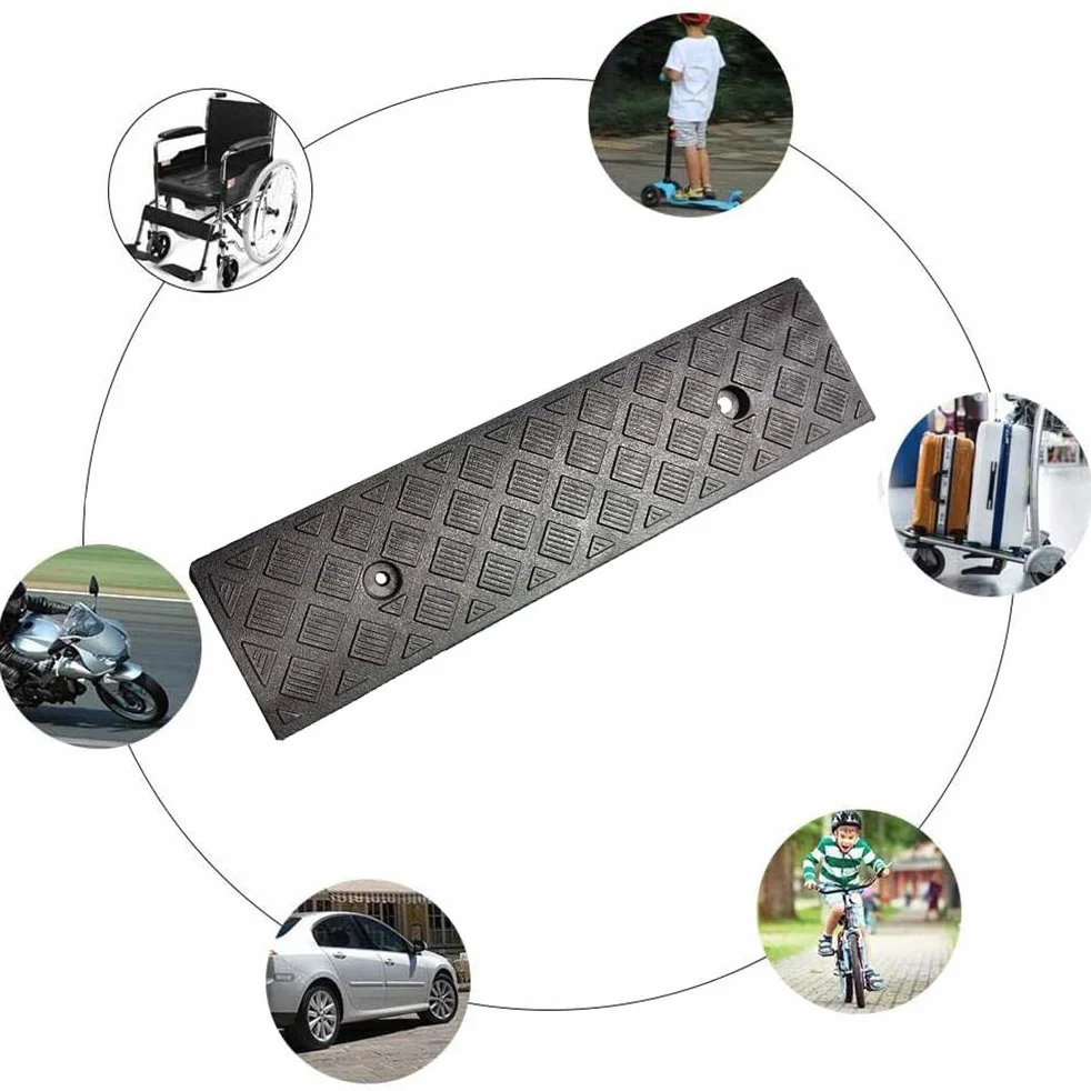 Rampa di Marciapiede in Gomma, Colore Casuale Rampa di Soglia per Auto Automatica Rampa di Marciapiede Portatile in Plastica Soglia Antiscivolo
