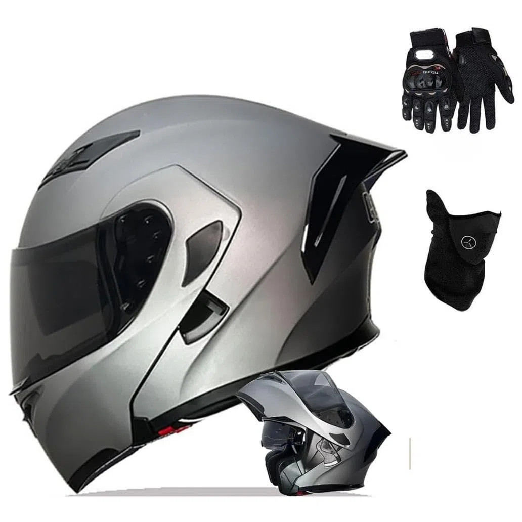 Casco Modulare Moto, Integrale con Doppia Visiera Parasole, Omologato DOT/ECE per Uomo Donne
