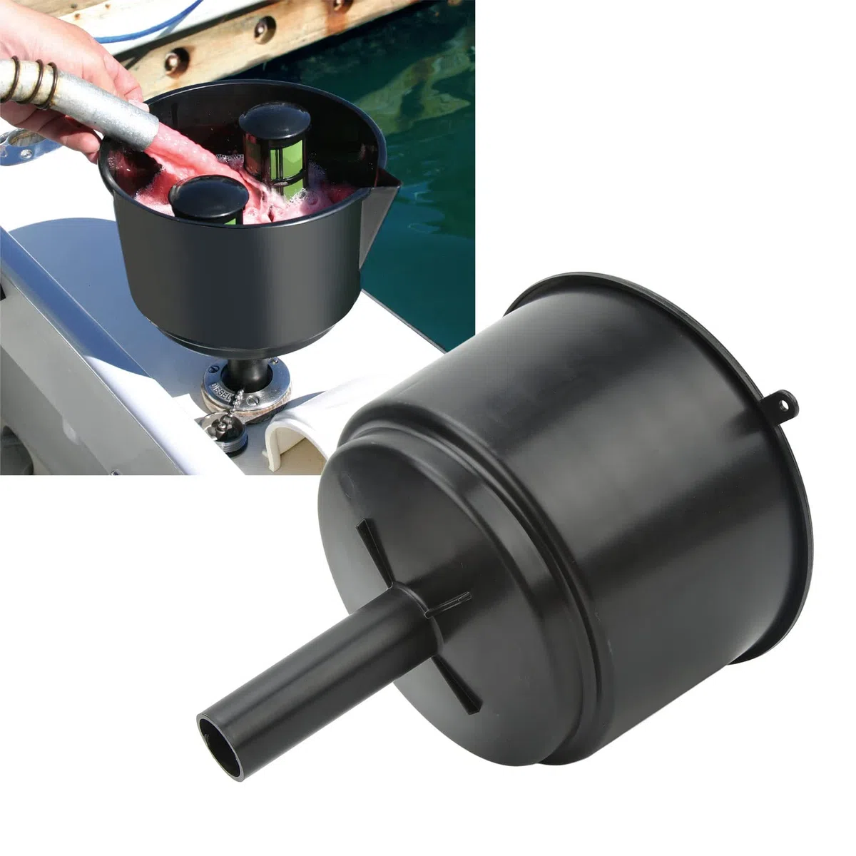 AF15CB Filtro Carburante, Imbuto Filtro Olio Auto a Bocca Larga Grande, Filtro Carburante Conduttivo Portatile Ad Alta Portata per Auto Moto Camper SUV, Fino a 12 Galloni Al Minuto