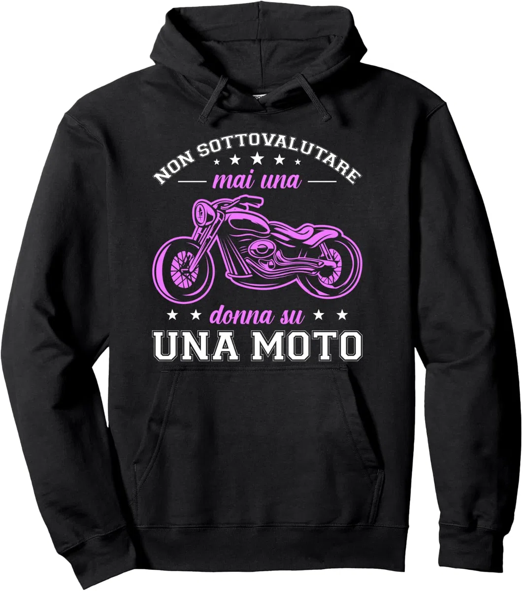Motociclista Regalo Motociclismo Donna Su Una Moto Felpa con Cappuccio