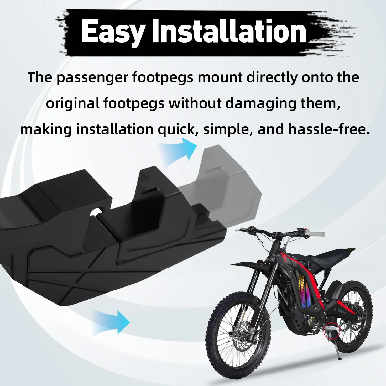Pedane Passeggero Moto Universali, Estensione Pedane Moto Accessori Motocross per Dirt Bike Pit Bike Surron Light Bee Talaria Sting SX SXF EXC EXCF XC CR CRF YZ YZF