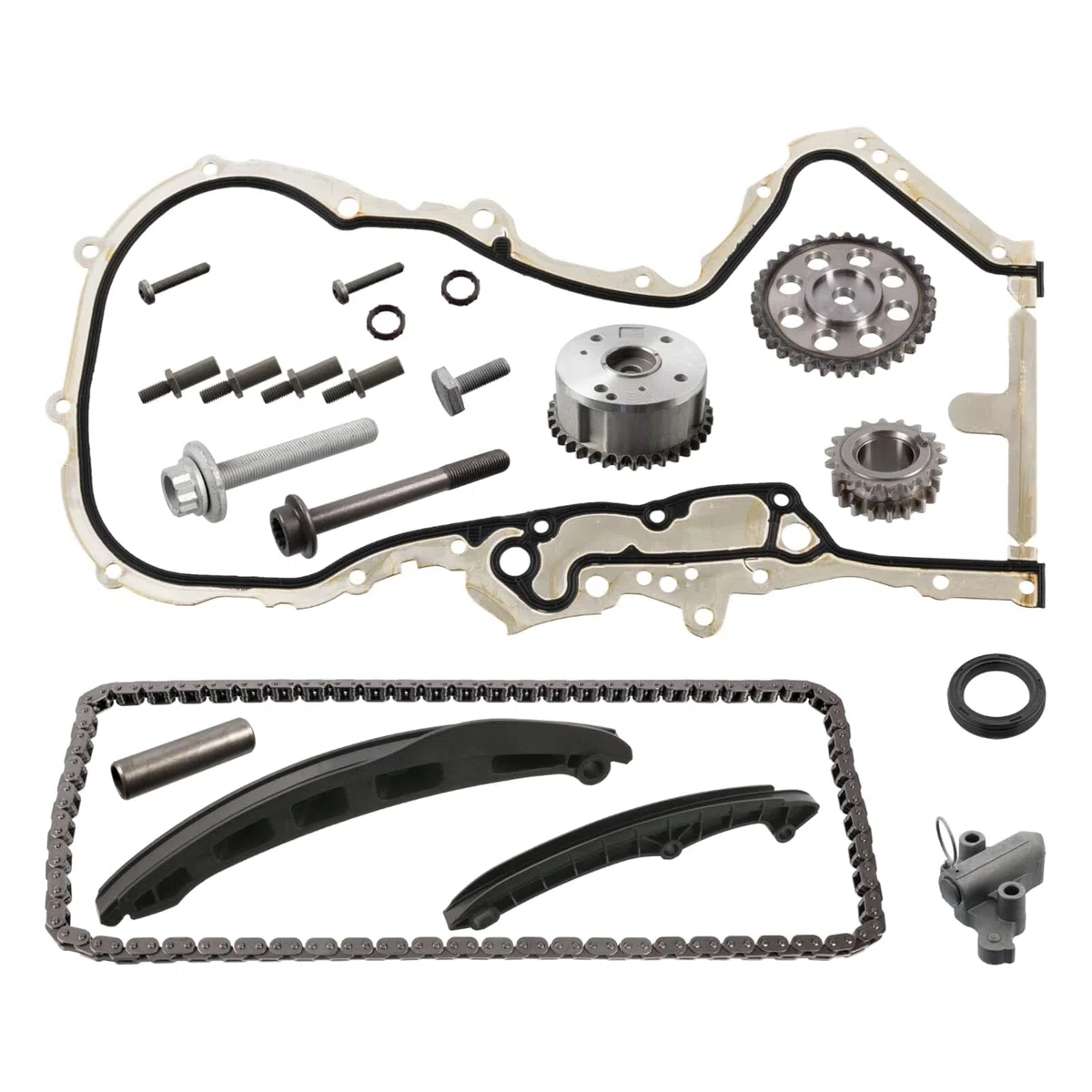 febi bilstein 107994 kit catena distribuzione per albero a camme, con guide di scorrimento e tendicatena, 1 unità | Compatibile con: AUDI A3, A3 Sportback, SEAT ALTEA, ALTEA XL, CORDOBA, IBIZA III, IBIZA IV, IBIZA IV SC, IBIZA IV ST, LEON
