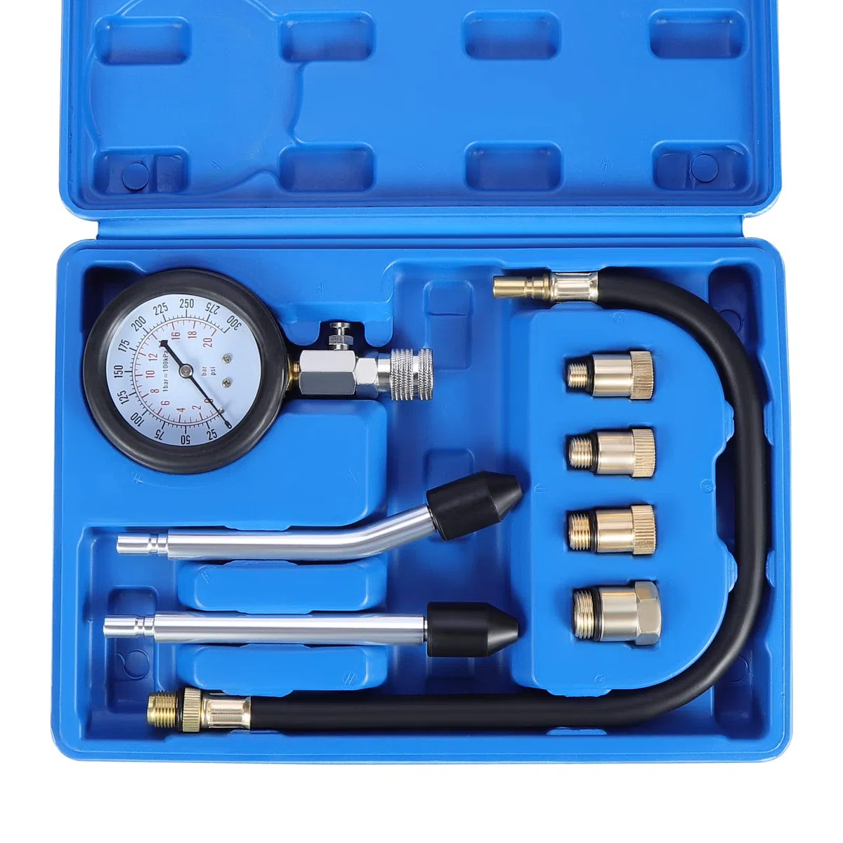 Tester di compressione per auto, Tester di Compressione, Cilindro Compressione Tester Kit Con Custodia, Benzina Motore a Gas Cilindro Compressione Tester Kit
