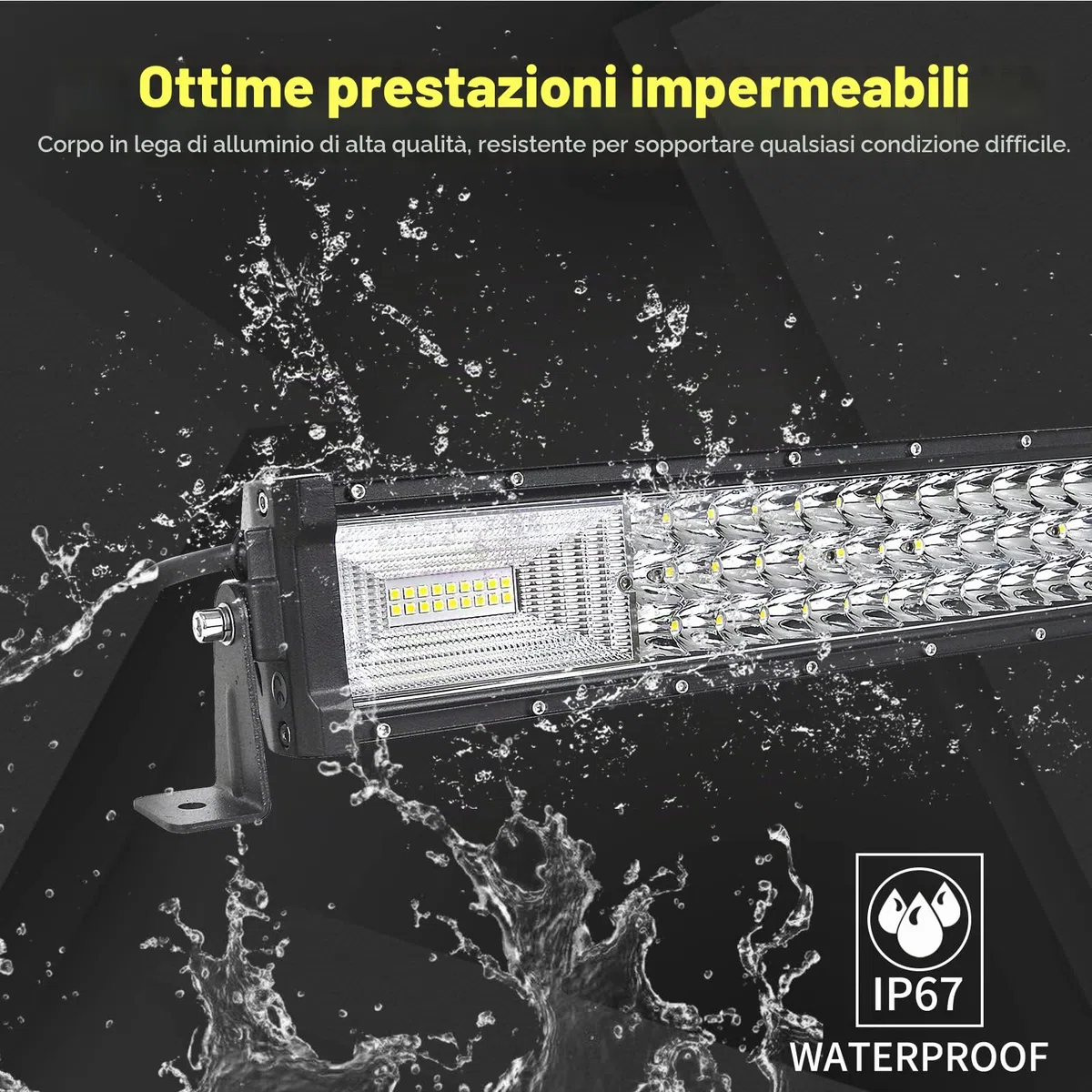 Willpower Barra LED 132cm 52 Pollici 675W + Fari LED 13cm 5 Pollici 72W + Cablaggio 12V 24V Faretti LED Faro da Lavoro LED Barra Luci LED per Fuoristrada Auto Trattore Camion 4x4 Barca ATV