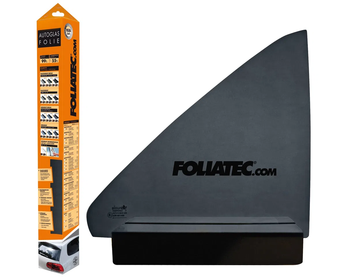 FOLIATEC Pellicola oscurante per vetri auto, BLACKNIGHT Reflex Dark, 51 x 400 cm + 76 x 152 cm, con documentazione, oscuramento al 85%