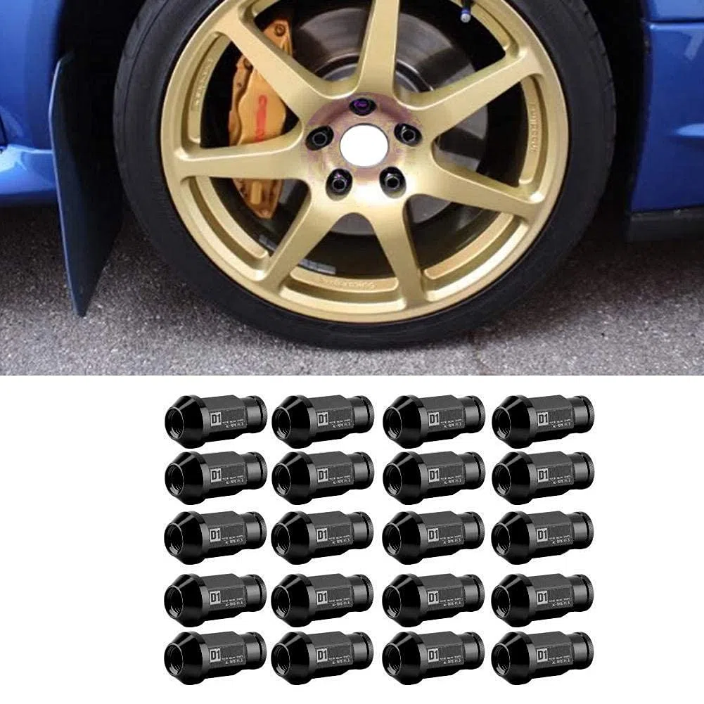 20 viti per pneumatici per auto M12X1.5 pezzi, dado ruota in alluminio per corsa automobilistica