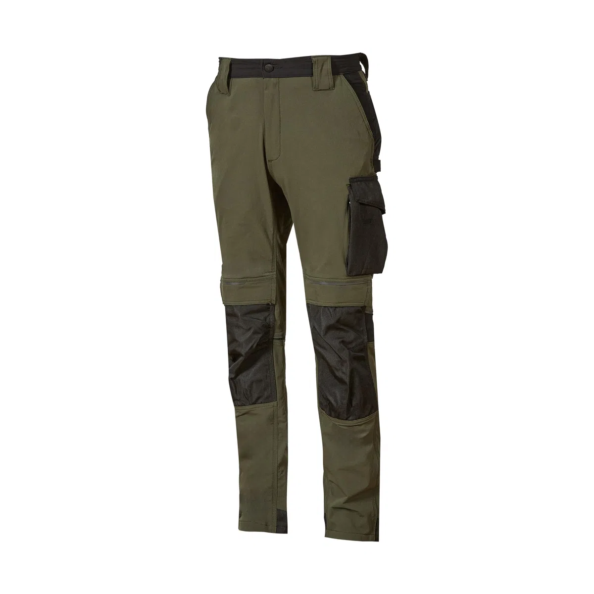 U-Power Don't Worry... BE Happy! Pantalone da Lavoro Idrorepellenti Atom Dark Green Pantaloni da Lavoro Uomo