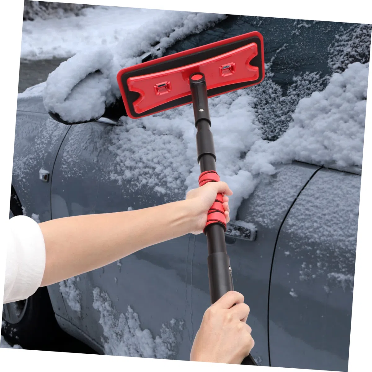 BESPORTBLE Spazzola per Neve e Raschietto Ghiaccio per Auto Asta Retrattile Scopa per Neve Raschietto per Parabrezza Rimozione e Ghiaccio
