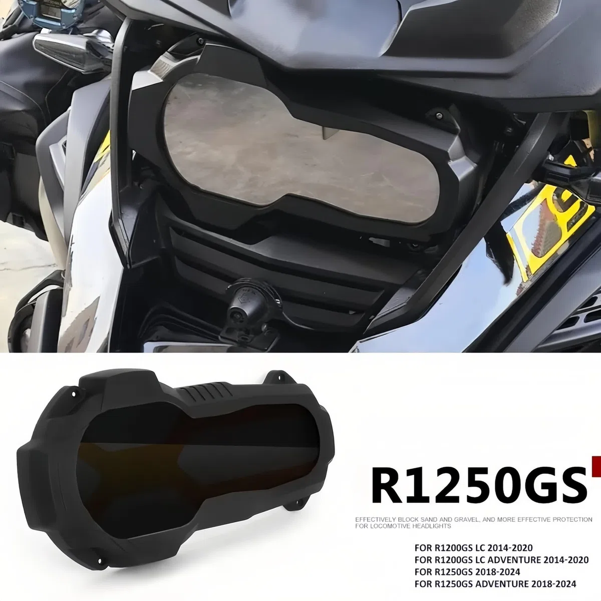 Adatto per BMW R1250GS Adventure/ R1250GS (2018-2024) Accessori per moto Protezione faro anteriore Copertura protettiva per faro anteriore per R1200GS LC Adventure (lenti riflettenti)