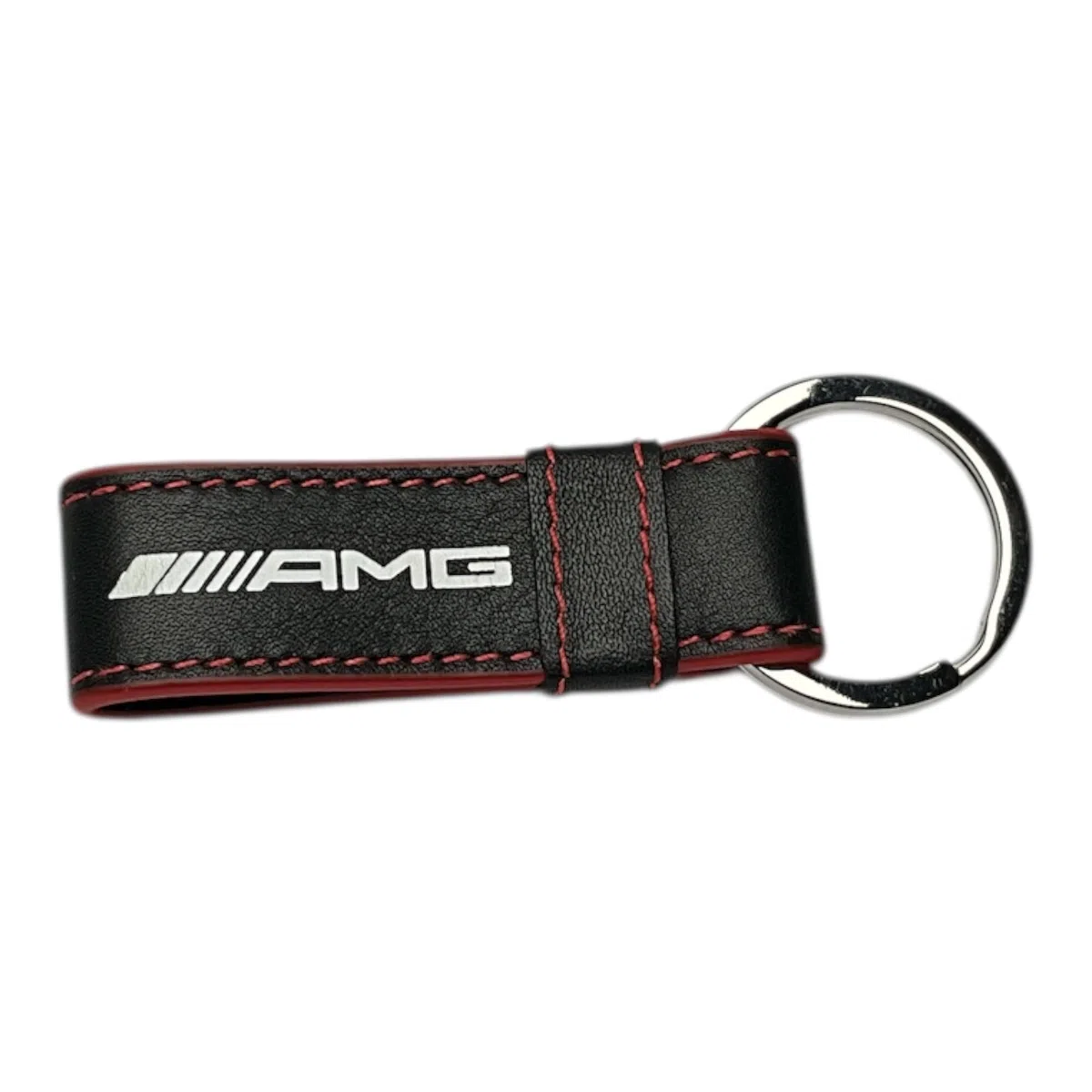 Portachiavi originale Mercedes-Benz AMG in pelle e acciaio