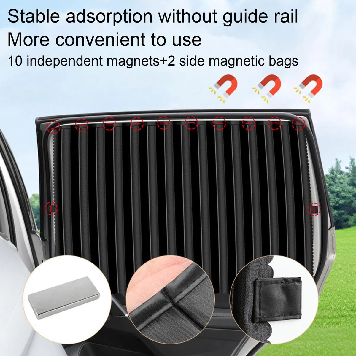 Tende per Auto Kit Tende Universali A Scorrimento Magnetico Fluido | Tende Privacy per Finestrini Auto per Viaggi, Campeggio, Pause, Vacanze, Festività, Spostamenti