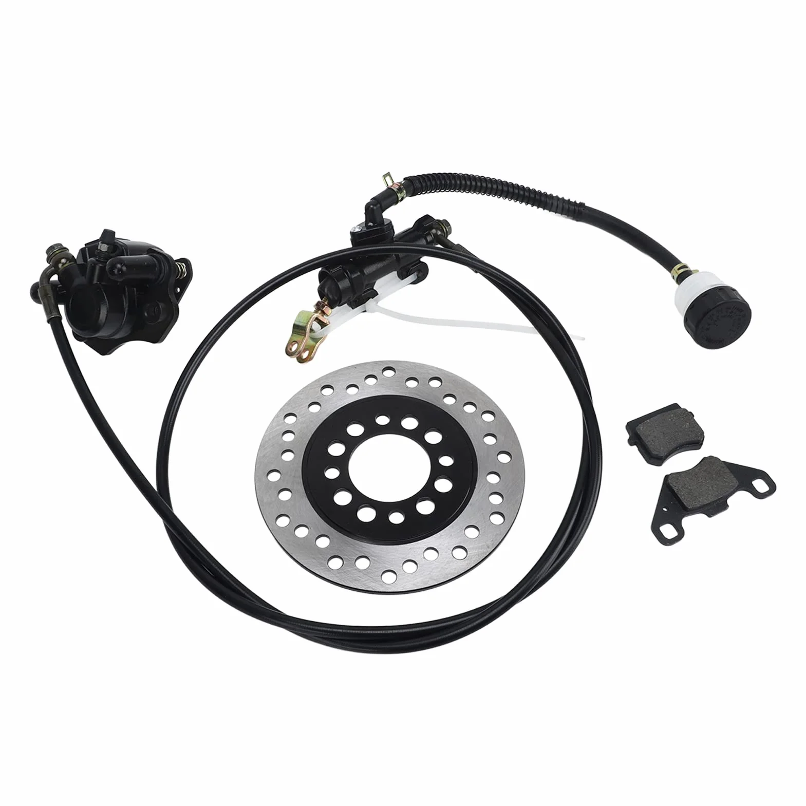 Pilipane Kit Freno Go Kart,Kit Freno a Disco Idraulico Universale, Robusto Sistema di Pinze Freno a Disco in Metallo per Moto da Cross 50cc-250cc, Quad E Go Kart