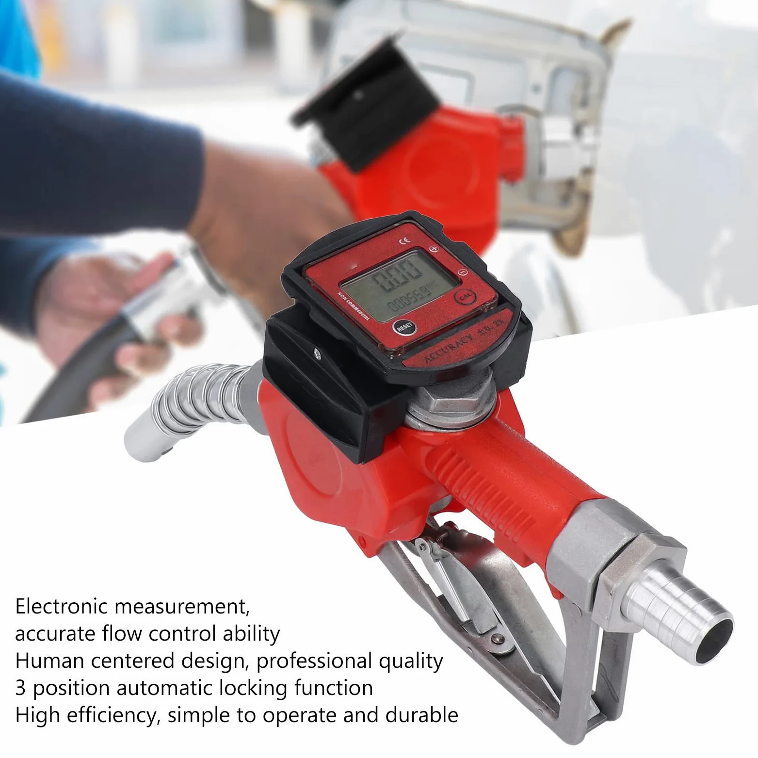 Ugello Carburante Automatico, Misuratore Di Portata Digitale In Lega Di Alluminio Con Funzione Pistola Di Salto Automatica Per Benzina Cherosene, Portata 10 60 L Min.
