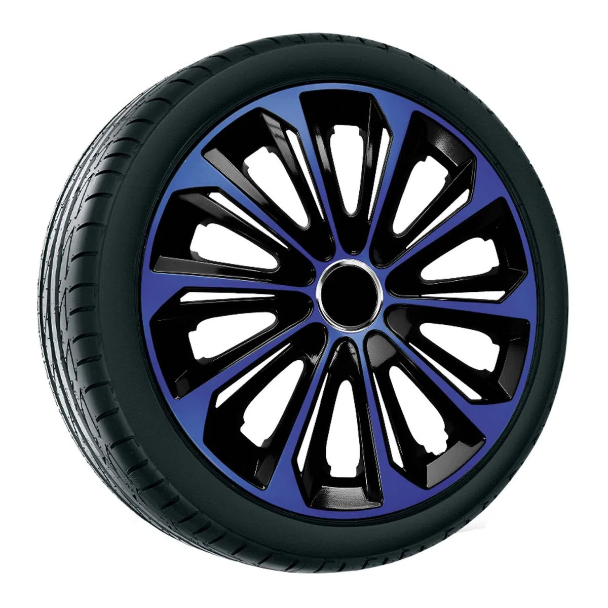 Set da 4 copricerchi 14", colore blu/nero