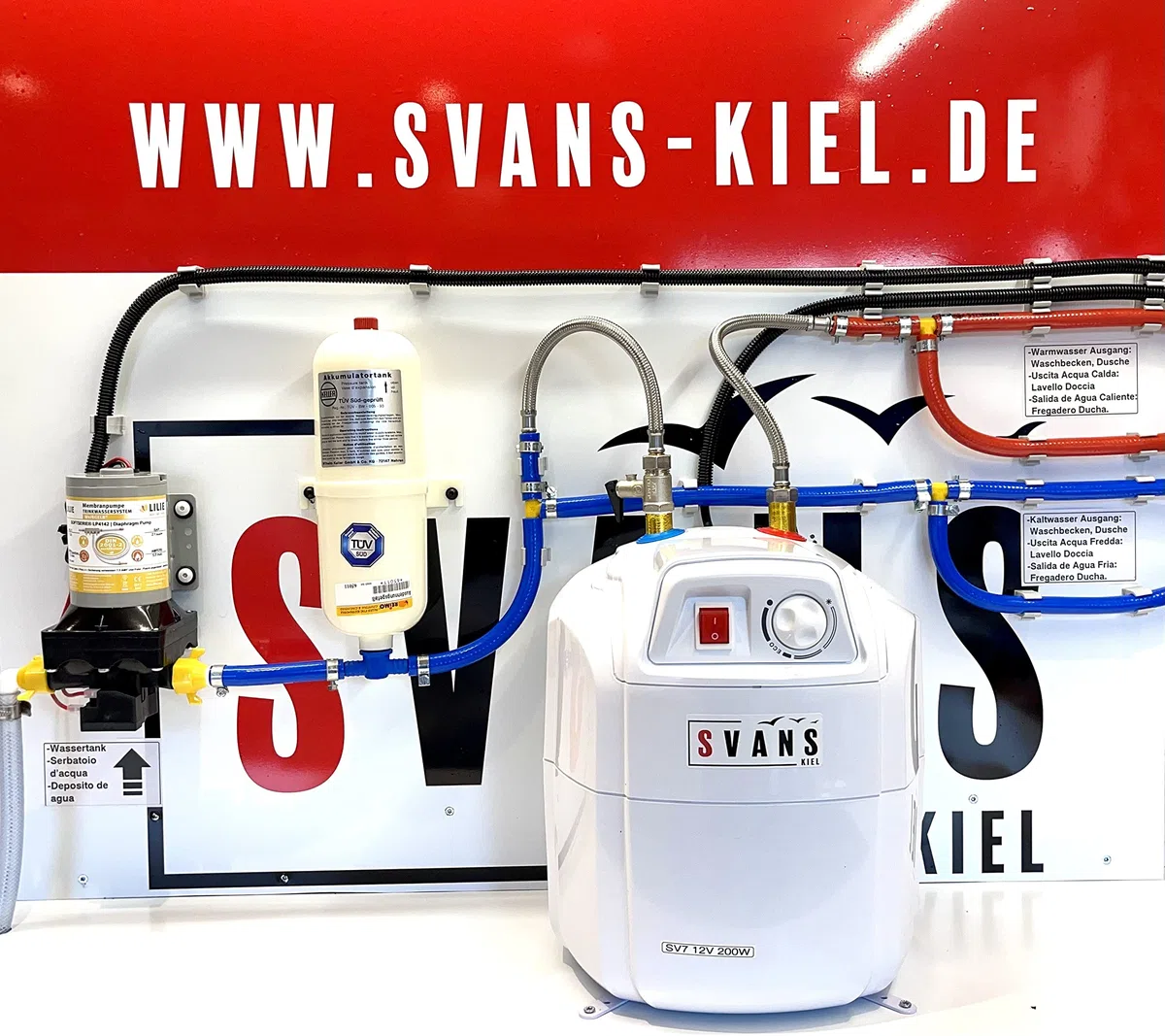 Svans Boiler 12v 7Liter Serbatoio Acqua Calda Resistente alla Pressione SV7 Case Mobili Roulotte Campeggio