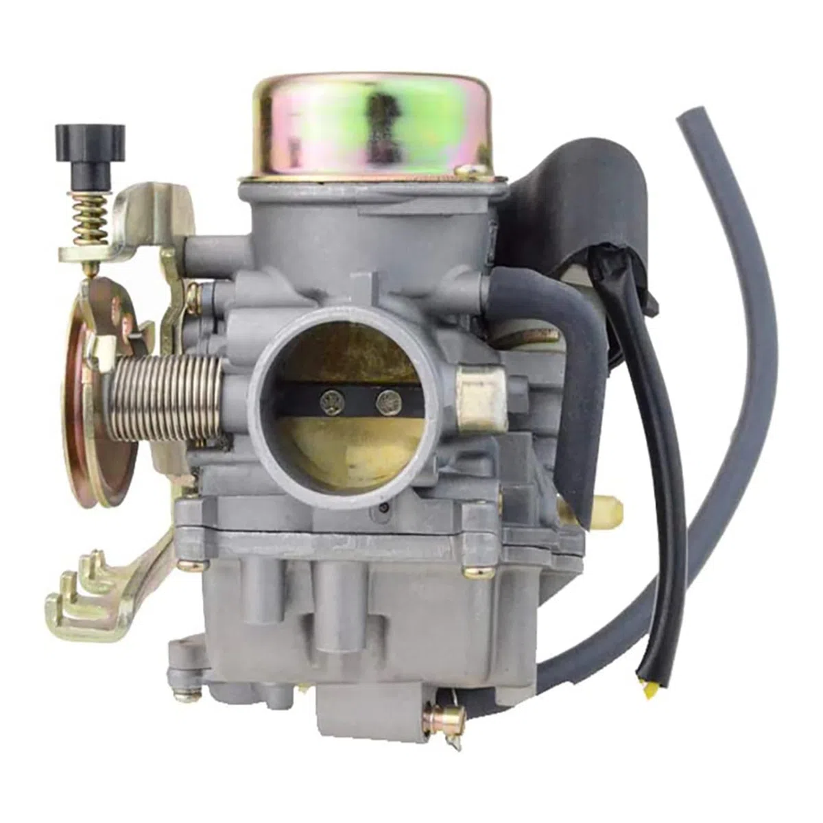 GOOFIT Carburatore Moto 30mm PD30J con Avviamento Elettrico sostituzione per Linhai 260 Motore Ciclomotore e Scooter Pit Bike ATV Quad Argento