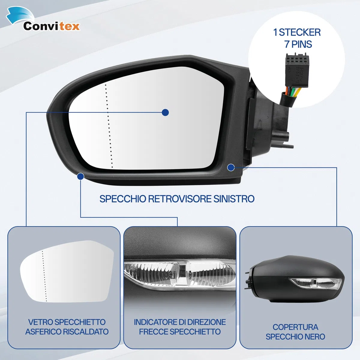 Specchietto Retrovisore Esterno per MERCEDES Classe A W169 2004-2008, per mb Classe B W245 2005-2008 Sinistro Sx