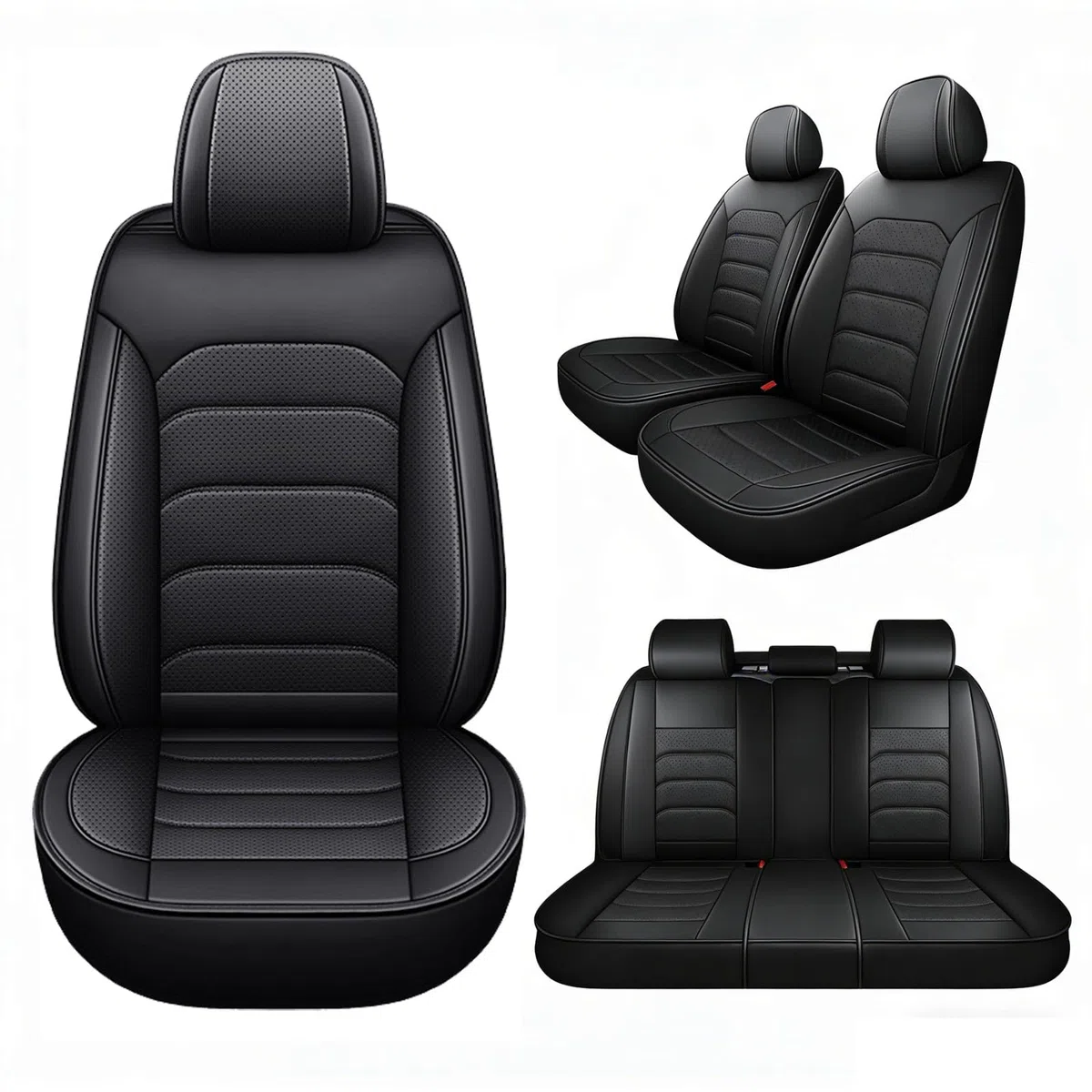 Coprisedili Auto Universale per Peugeot 3008 GT Hybrid 2020-2025 2026 con Airbag Copri Sedile per Auto Traspirante Impermeabile Pelle PU Anteriore Posteriore 5 Posti Set Completo di Coprisedili,H