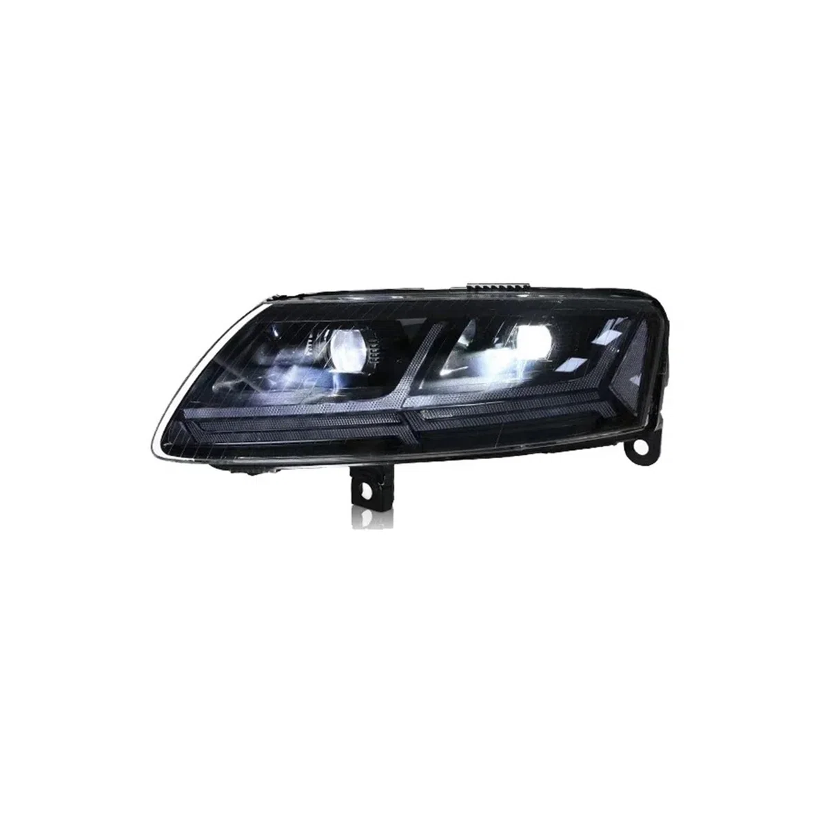 Coppia di fari anteriori compatibili con Audi A6L 2005-2012 con luci sequenziali.(1 set Silver,Xenon)
