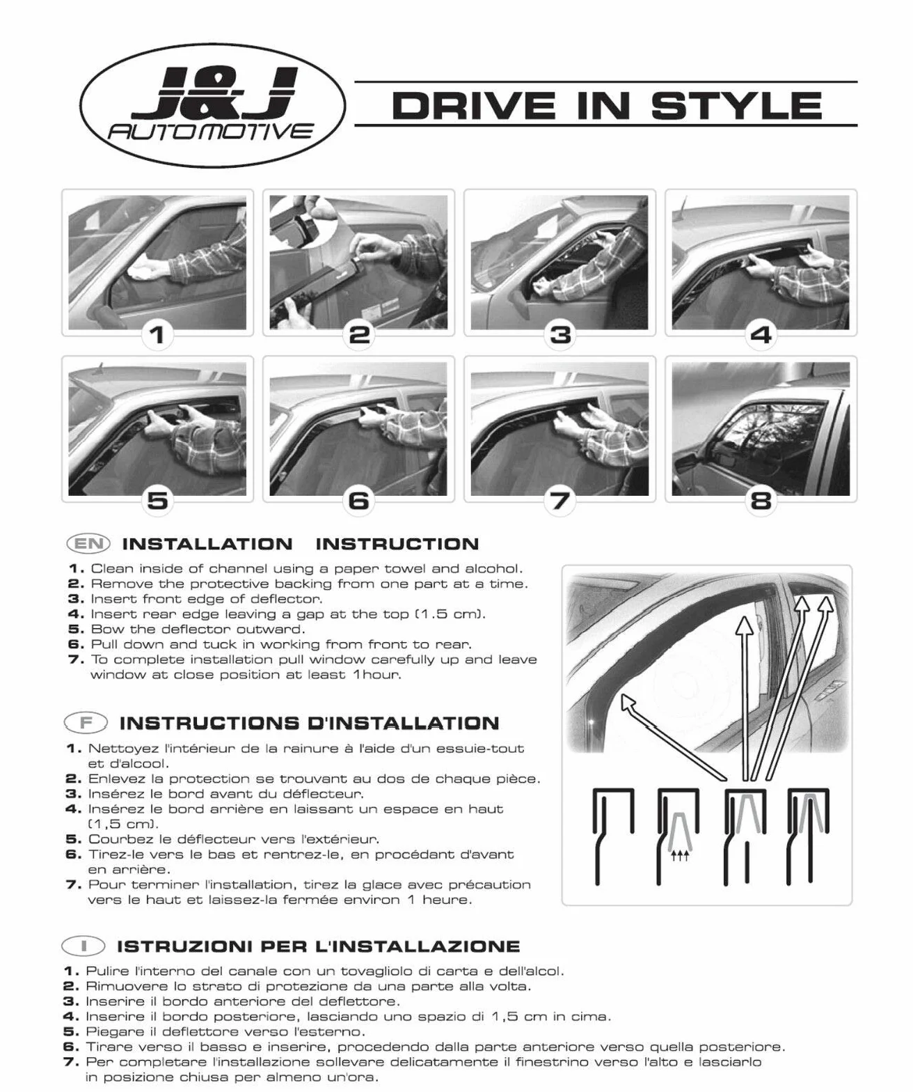 J&J AUTOMOTIVE Deflettori d'Aria per Mazda CX-7 2006-2012, Set da 2 Pezzi, Nero Fumé Oscurato Heko