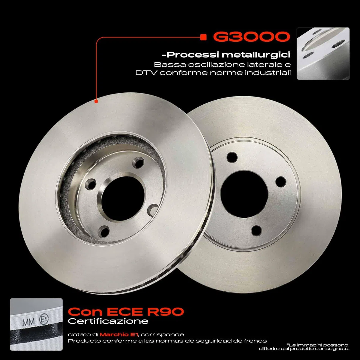 Frankberg Set freni incl. 2x Dischi Freno + 4x Pastiglie dei Freni Anteriore Compatibile con Micra IV K13K K13KK Note E12 Replace# D10601HA7B