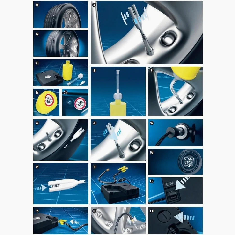 COMPATIBILE CON Y AMAHA TRICITY 300 KIT GONFIA-RIPARA MOTO-SCOOTER-BICI RIPARAZIONE GOMME-RUOTE PNEUMATICI AUTOMATICO CON COMPRESSORE E LIQUIDO SIGILLANTE DUNLOP DA 450ML TECH