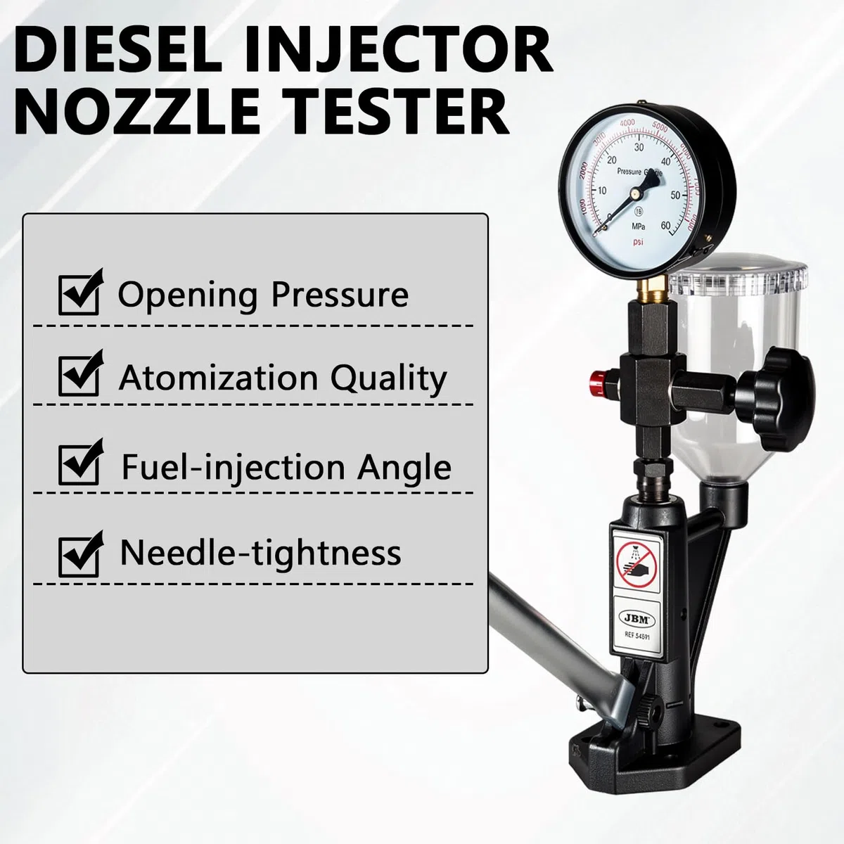 Apparecchio Controllo Iniettori, Iniettori Diesel Doppia Scala | Dispositivo di Controllo Pressione 600 Bar, Dispositivo Controllo Flusso Iniettori Diesel Per Riparazione Automobili