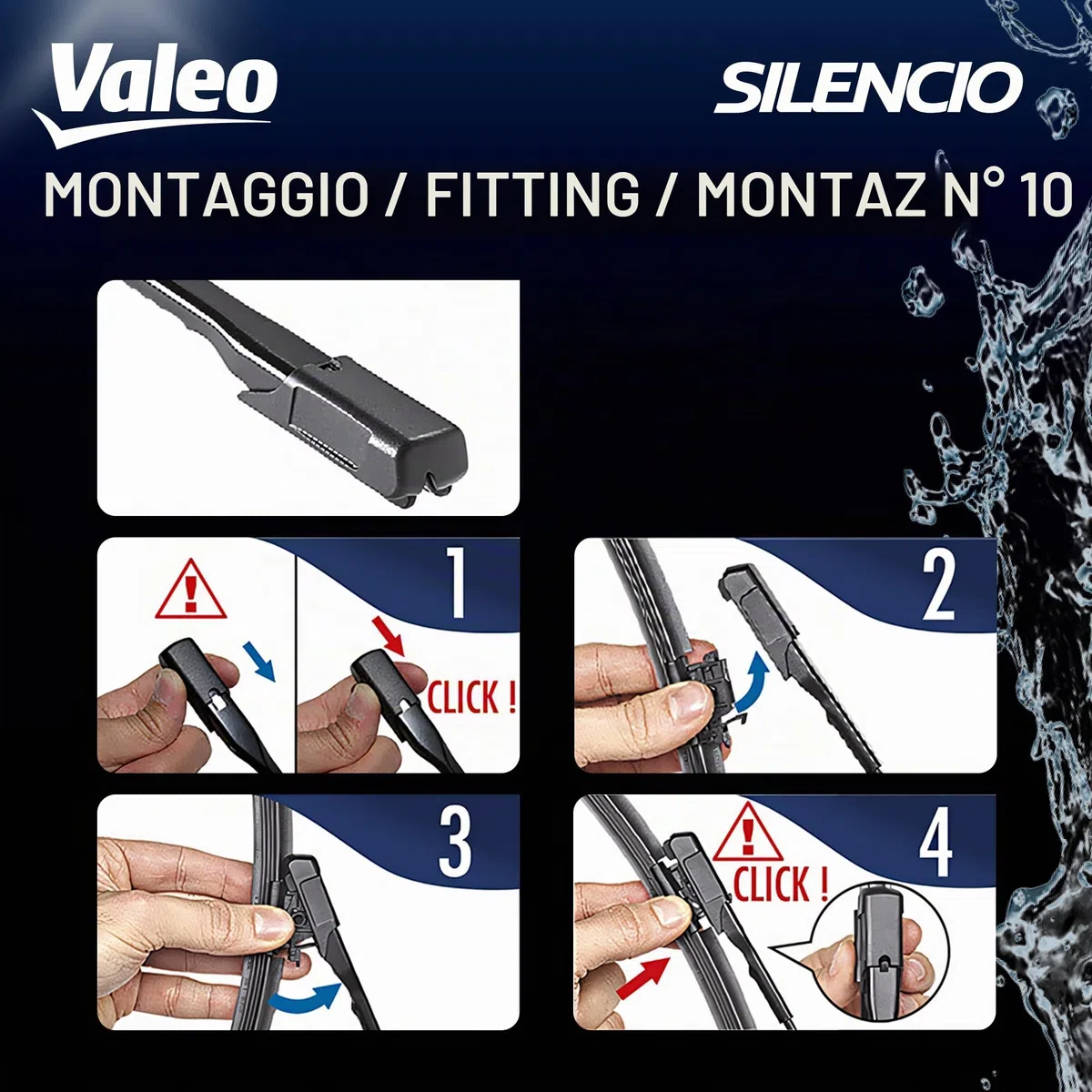 VALEO Silencio Tergicristalli VF928 Kit di Spazzole tergicristallo originali Flat Blade ad Alte Prestazioni, Maggior Visibilità su Strada 700mm/450mm Anteriore Confezione da 2 577928
