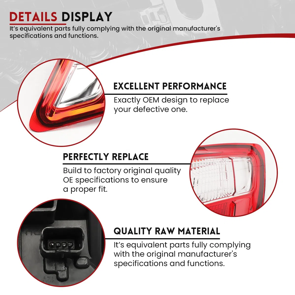 Fanale Posteriore Compatibile con Nissan Qashqai. Luce Freno Posteriore se utilizzata per Qashqai 5 e 7 posti 2010-2014 26555BR00A ULT115003