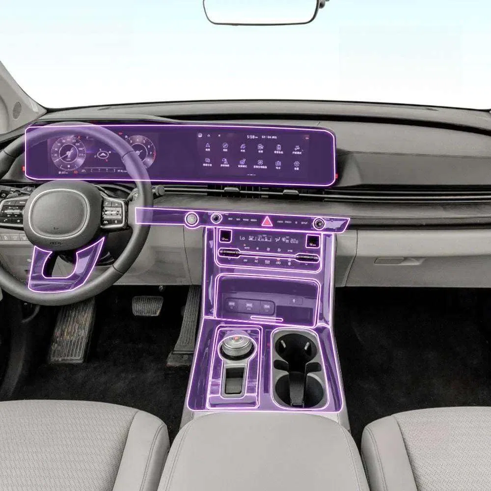 Pellicola Protettiva Trasparente in TPU per la Console Centrale dell'auto, per Carnival 2021-2023, Adesivo AntiGraffio.