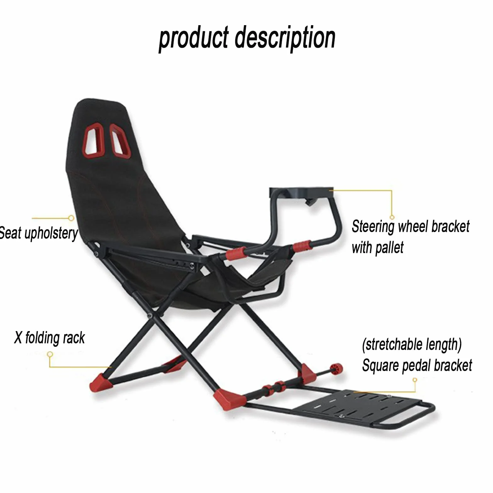 Simulatore di Volante da Corsa con Supporto per Volante Regolabile e Sedile ergonomico per Xbox One, PC - Design Pieghevole