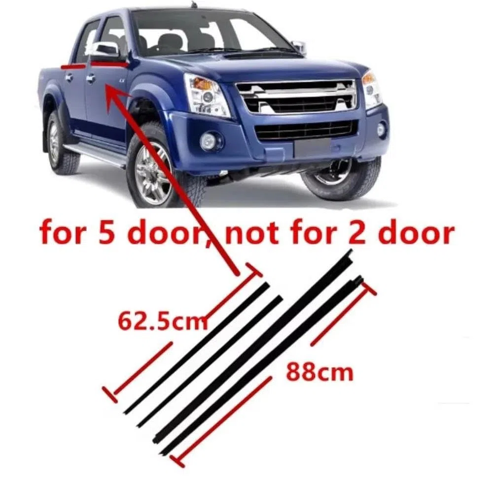 Bordo Protettore Porta Auto 4 Pezzi Di Guarnizione In Gomma Finestrini Esterni Per Isuzu Per D-MAX 2002-2012 Guarnizione In Gomma Protettiva Per Vetri 8-98004222-0 Insonorizzante Impermeabile