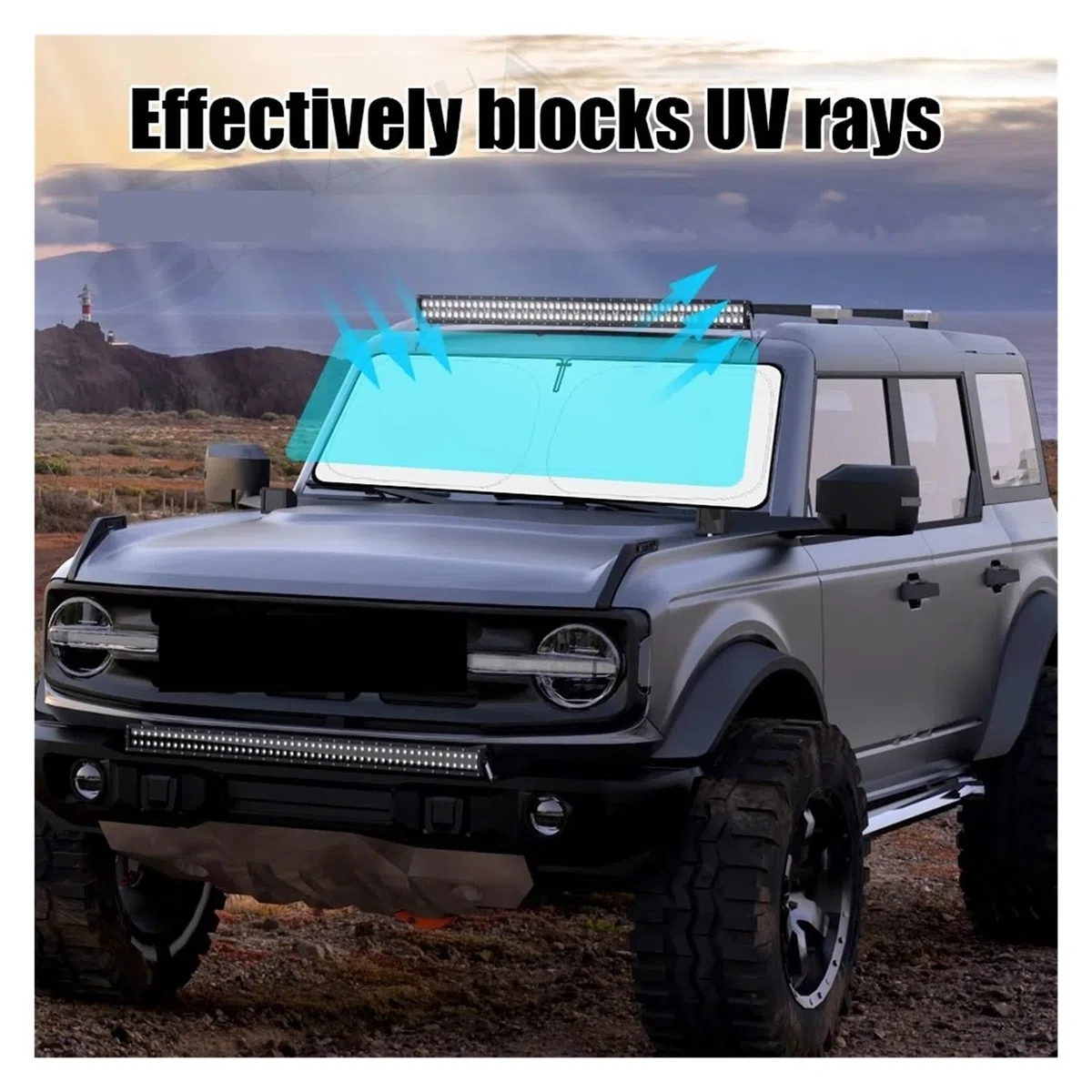 Per Ford Bronco 2021-2023 Parasole Finestrini 2/4 Porte Protezione Tende Pieghevoli Parabrezza Auto Parasole Pieghevole