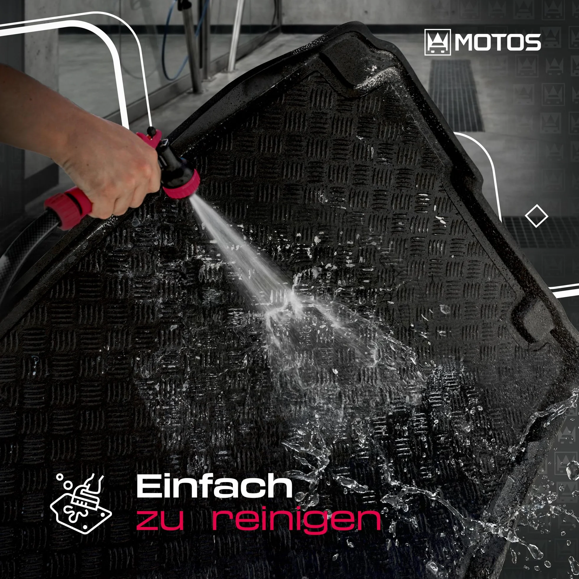 MOTOS Tappeti in PE per bagagliaio adatto per Volkswagen T-Cross dal 2018 Migliorate il vostro comfort di viaggio con il resistente tappetino per auto - tappetino per bagagliaio per tutte le stagioni,