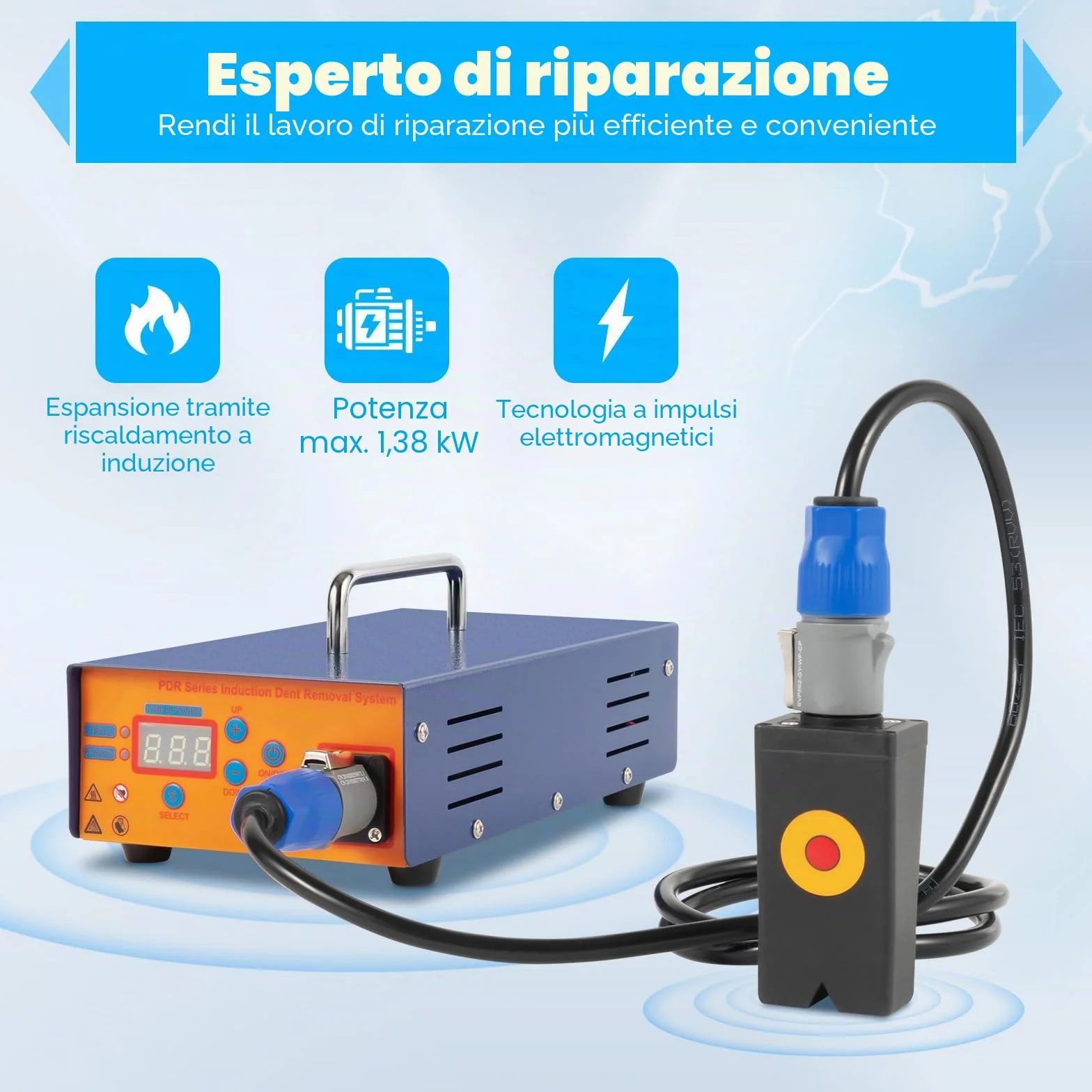 Strumento elettromagnetico di riparazione delle ammaccature, strumento di riparazione auto, per auto senza verniciatura